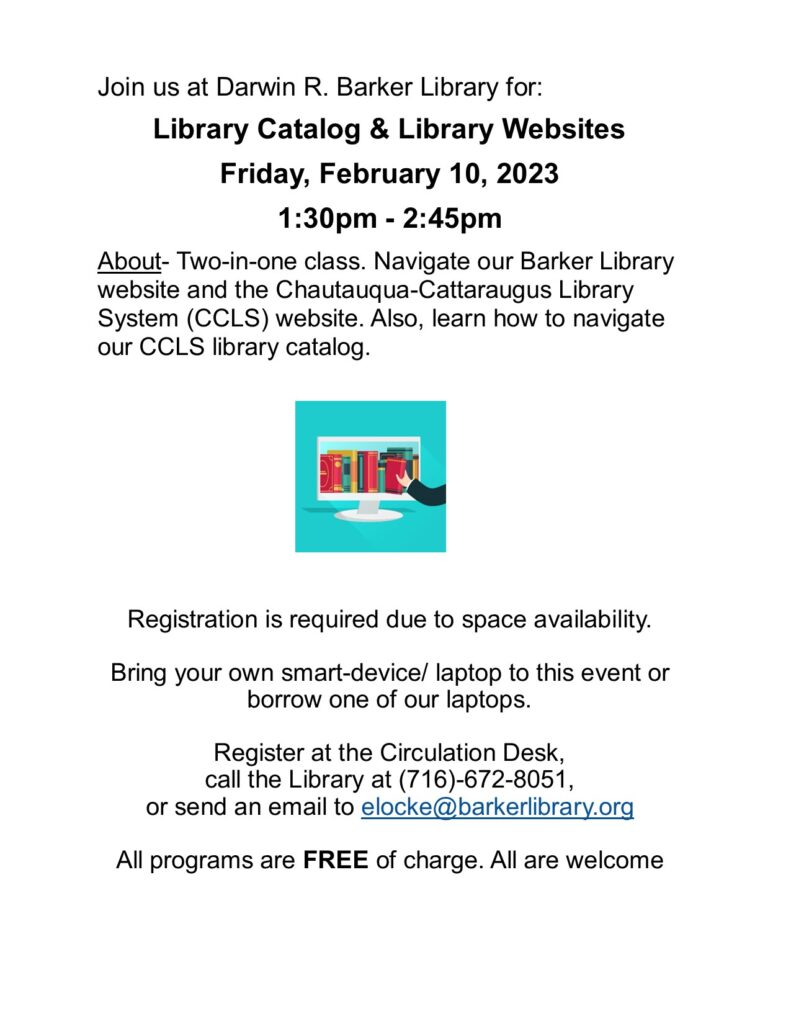 Library Catalog & Library Websites @ Darwin R. Barker Library