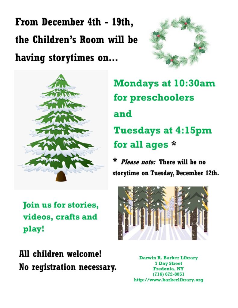 Storytime for Preschoolers @ Darwin R. Barker Library