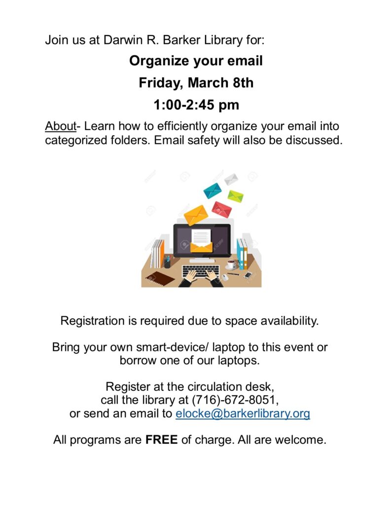 Organize Your Email @ Darwin R. Barker Library