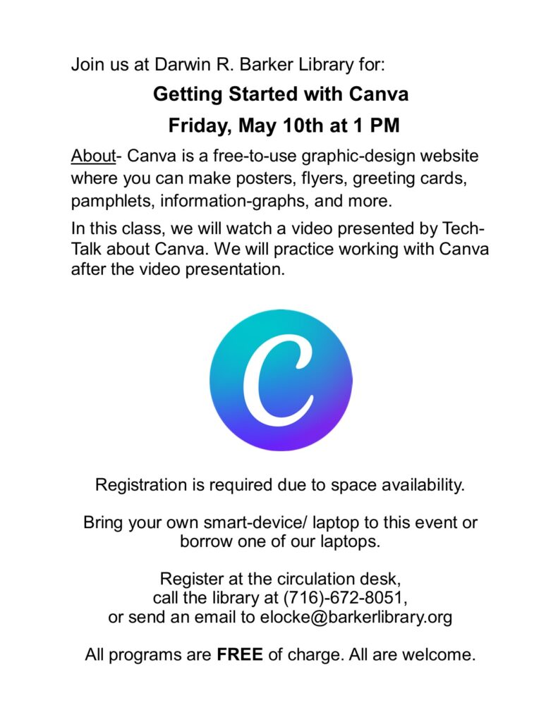 Getting Started with Canva @ Darwin R. Barker Library